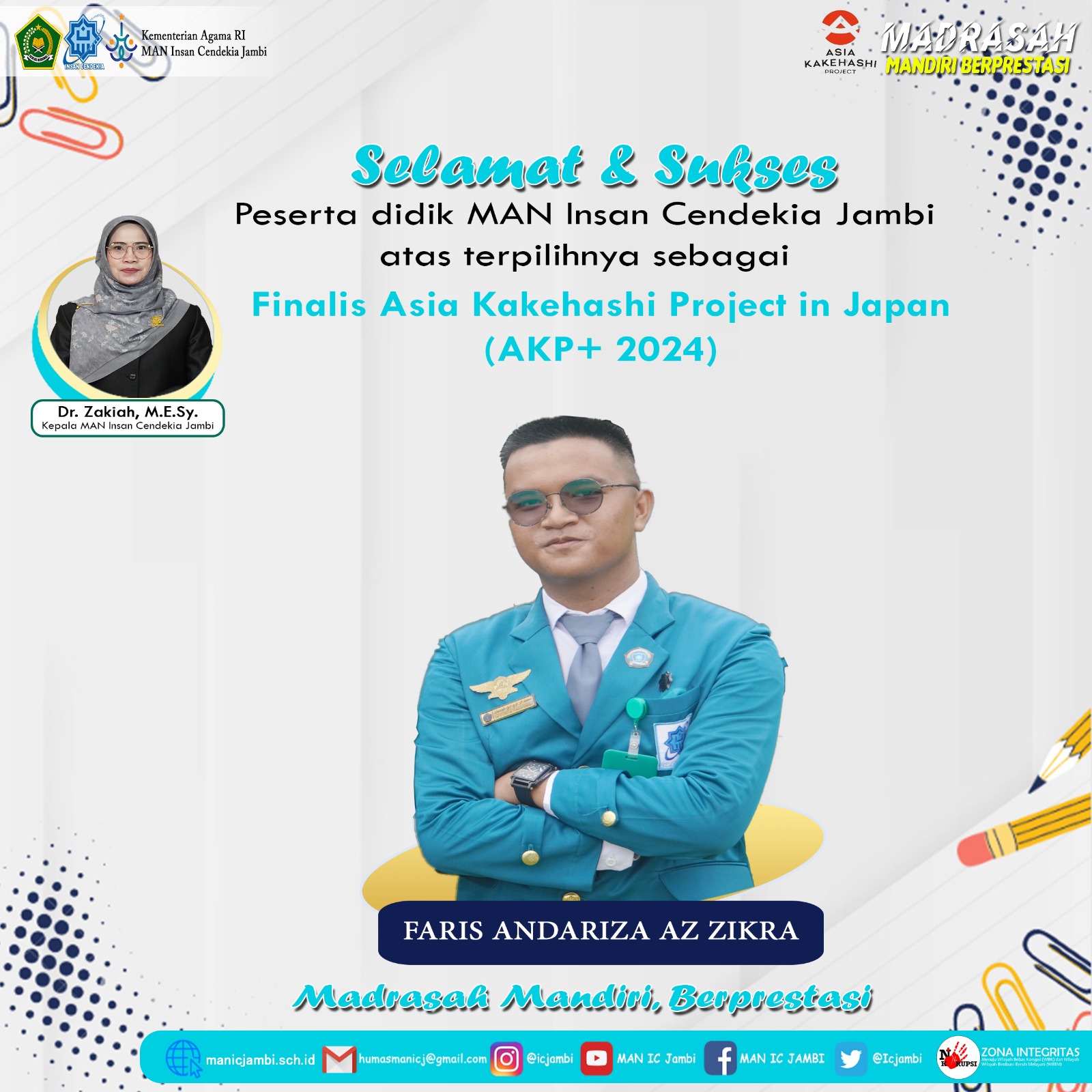 Selamat kepada Siswa MAN IC Jambi yang Terpilih untuk Program Pertukaran Pelajar ke Jepang!