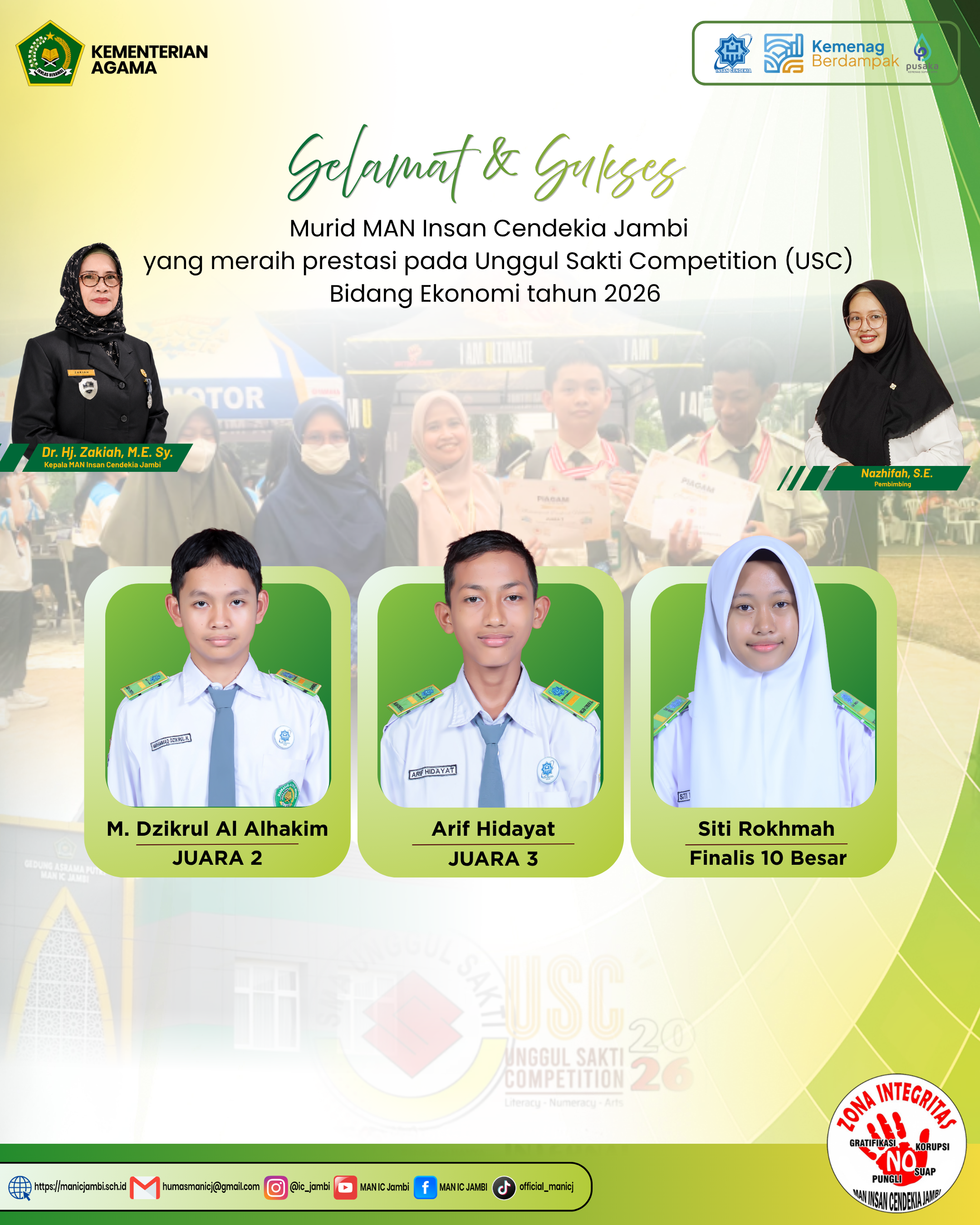 Gemilang di Bidang Ekonomi, Murid MAN IC Jambi Raih Juara 2 dan 3 pada USC 2026