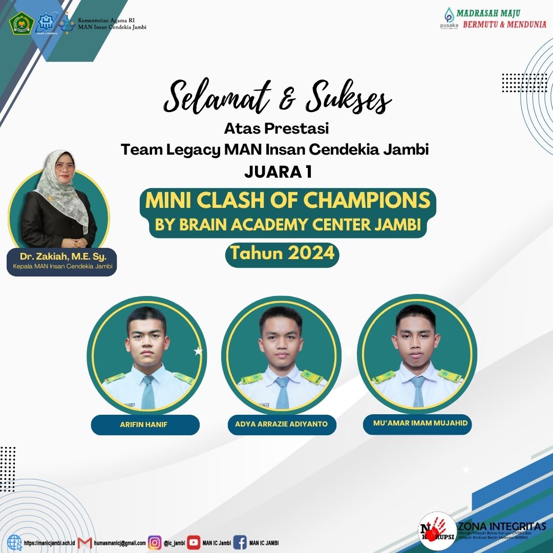 Juara 1 Mini Clash Of Champions by Brain Academy Center Jambi