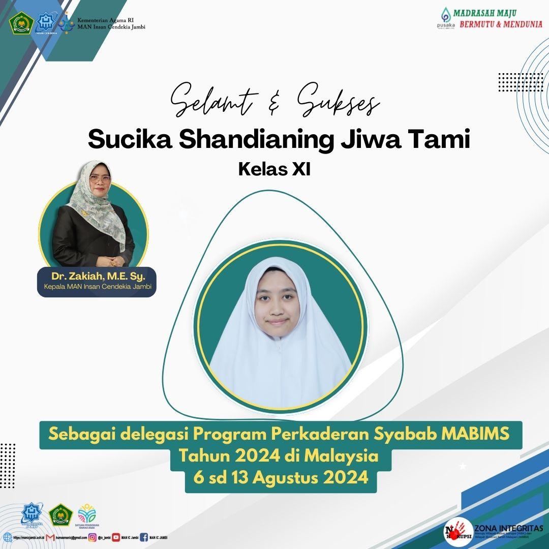 Selamat dan Sukses Sucika Shandianing Jiwa Tami