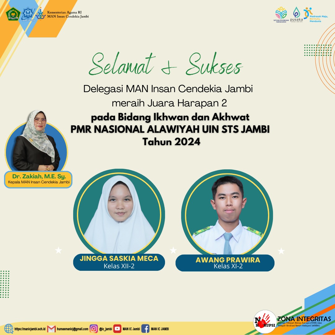Juara harapan 2 Bidang Ikhwan dan Akhwat PMR Nasional Alawiyah UIN STS Jambi