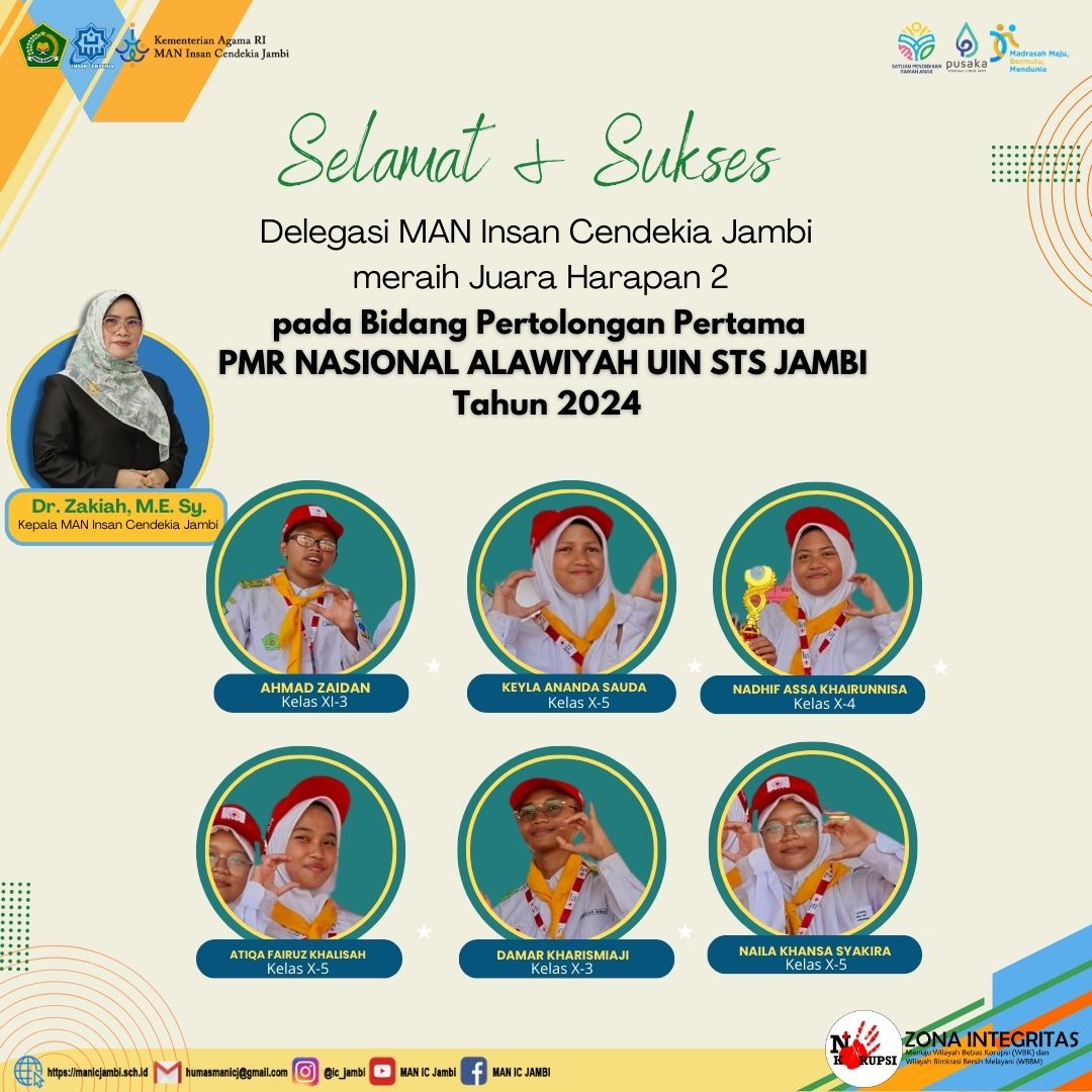 Juara Harapan 2 Bidang Pertolongan Pertama PMR Nasional Alawiyah UIN STS Jambi