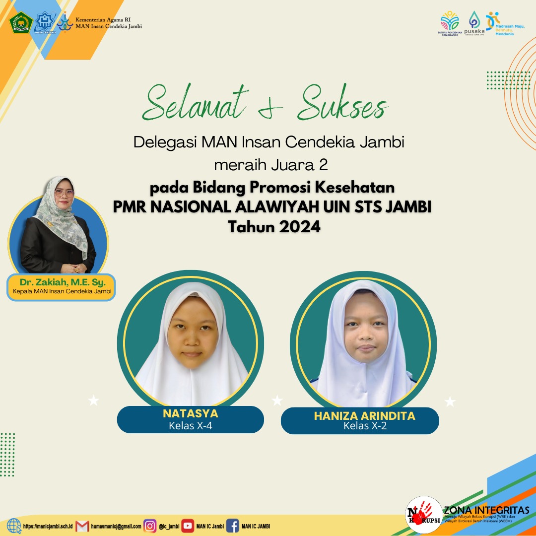 Juara 2 pada Bidang Promosi Kesehatan PMR Nasional Alawiyah UIN STS Jambi